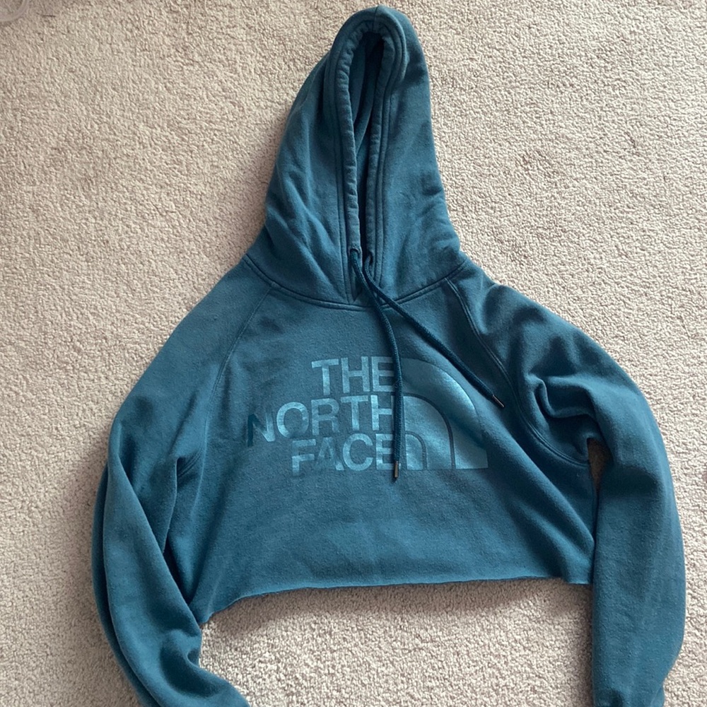 Blue cropped sweatshirt from The North Face. Perfect fitting and condition